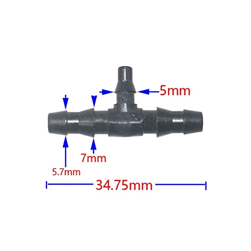 Manguera 3/5 con conector de espiga en T para riego de terraza 7