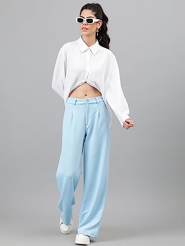 Image of KOTTY Women's High Waist Pleated Wide Leg Trousers