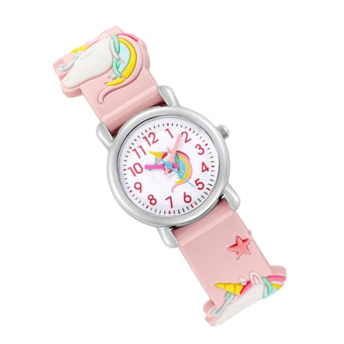 GALPADA Reloj Infantil para Niña Diseño Unicornio Rosa Reloj de Dibujos Animados con Dial y Preciso y Resistente para Diario