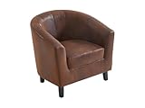 Vente-unique - Fauteuil Cabriolet en Microfibre vieillie Marron Cristobal II...