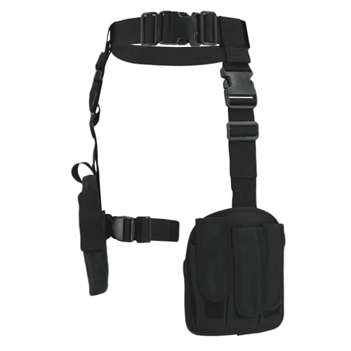 Voslett Lara Tactical Gürtel für Damen Verstellbares Oberschenkelholster Kostümzubehör für Halloween Karneval Cosplay Schwarz