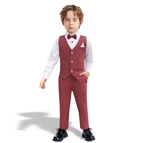 Nwada 4 Piece Boy Suits Boys Wedding Suit Page Boy Party Prom Formal Tuxedo Suits 3-4 Years