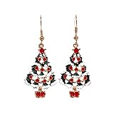 Weihnachtsschmuck & Juwelierschmuck Farbe Weihnachts-Weihnachtsbaum Cute Atmosphäre Plastikohrringe (A, One Size)