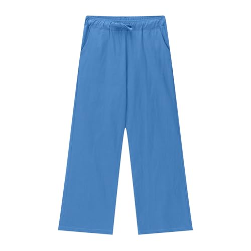 Girls Trousers Elastic Waistband Solid Straight Fit School Pants Kids Baby Girls High Waist Loose Casual Sweatpants4