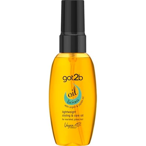 got2b Oil-licious Lightweight Styling & Care Oil 50 ml, for Nourished, Glossy Hair, with Argan & Jojoba Oil, Vegan Formula