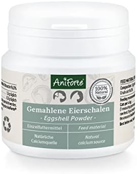 AniForte Egg Shell Powder 100g Calcium for Dogs & Cats - Natural Calcium Source, Supports Bones & Teeth, Egg Shell Powder for Barf, High Organic Availability, Laboratory Tested