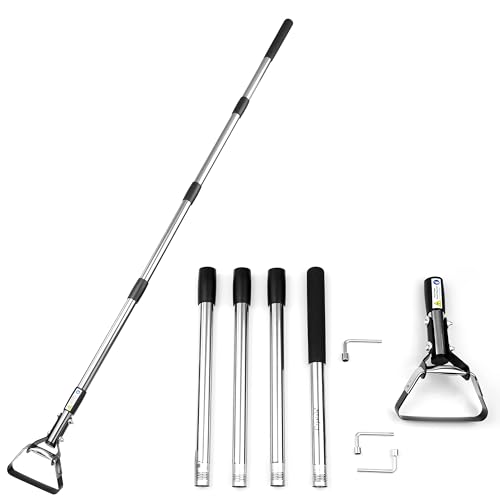 Long-Handled Hoe | Adjustable Head Stirrup Hoe Weeder | Heavy-Duty Garden Tools for Weeding, Cultivator & Soil Loosening | Flexible & Durable Metal Handle Weeding Rake for Gardening Tool - Image 6