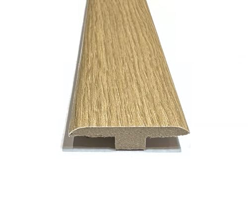 San Diego Oak Laminate & Wood Flooring Section Transition Bar MDF Threshold Strip T Bar Profile Door Strip Moulding Oak Trim (1, 2400mm (7ft 9"))