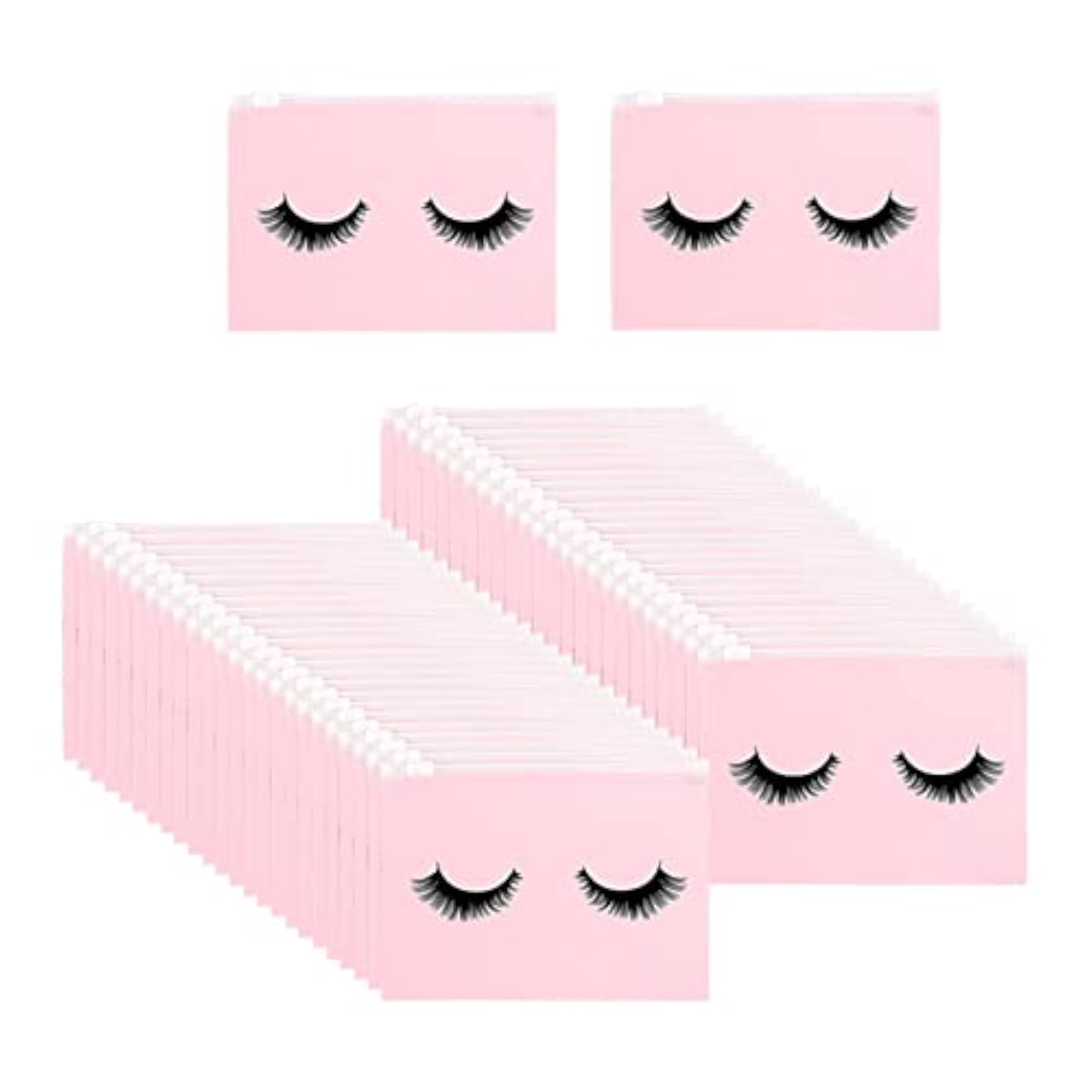 Adorable 50 Count Lash Makeup Bags with Zipper