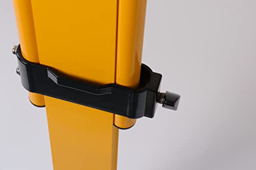 Fiberglass Surveying Tripod, Heavy Duty Yellow Fiberglass and Wood Tripod with Dual Clamp and Copper Center Screw for Robotic Total Stations and Theodolite (Flat Head-B)
