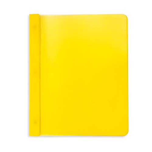 Blue Summit Supplies Assorted Color Plastic Report Covers with Prongs, 3 Prong Clear Front