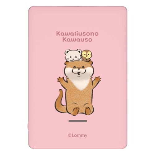 多摩電子工業 可愛い嘘のカワウソ モバイルバッテリー 5000mAh USB-A 2ポート 2.4A キャラクター かわいい (ピンク)のサムネイル