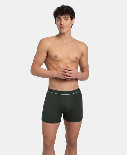 Image of Jockey 8009 Men Super Combed Cotton Rib Solid Boxer Brief with Ultrasoft and Durable Waistband