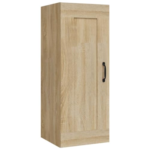 vidaXL Armario Colgante Almacenamiento Auxiliar Mueble Salón Pared Vitrina Flotante Decorativo para Casa Madera Contrachapada Color Roble