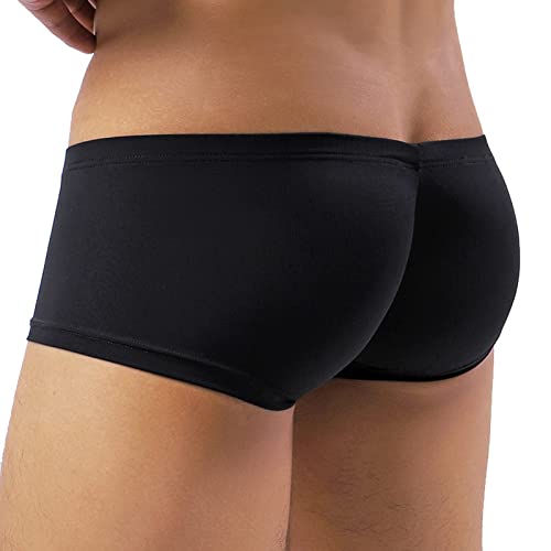 Faringoto Herren-Shorts, Unterwäsche, Eisseide, atmungsaktiv, Slip-Boxershorts, Schwarz , M