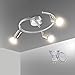 Bojim Plafonnier LED 3 Spot Orientables avec Ampoules GU10 6W Blanc Chaud, Applique Plafond Spirale 230V, 600lm, eqv.54W Non Dimmable