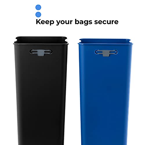 Home Zone Living 13 Gallon Slim Dual Compartment Kitchen Trash Can, Stainless Steel, Step Pedal, 50 Liter, Black #TOP3