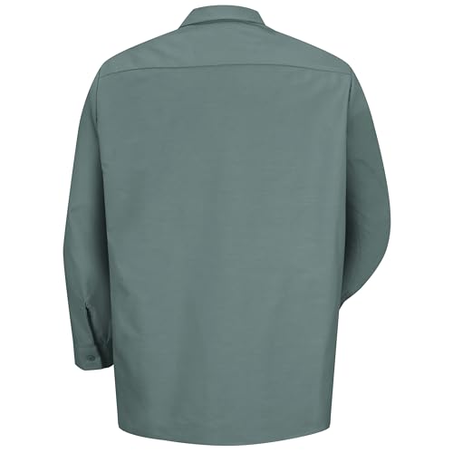 Image of Red Kap Men's Long Sleeve Industrial Work Shirt | Moisture Wicking Button Up, Wrinkle Resistance Fights Fading & Stains