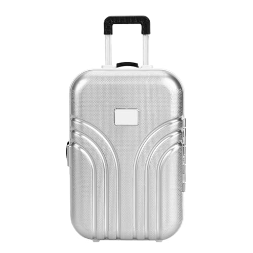 Baby Suitcase Toy,Mini Luggage Box Rolling Suitcase Toy,Cute Suitcase Toy Baby Toy,Baby Suitcase Toy,for Children Girls (White) Luggage Box (Silver) (Silver)