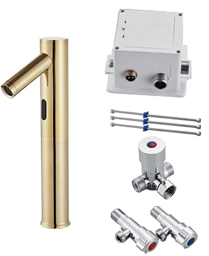 Robinet automatique lavabo pour salle de bain moderne mélangeur or LWX