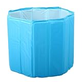 SIXRUN Vasca da Bagno Gonfiabile per Adulti Spaziosa Vasca da Bagno Portatile per Famiglie Design Pieghevole Leggero in PVC 31,50x25,59 Pollici (BLUE)