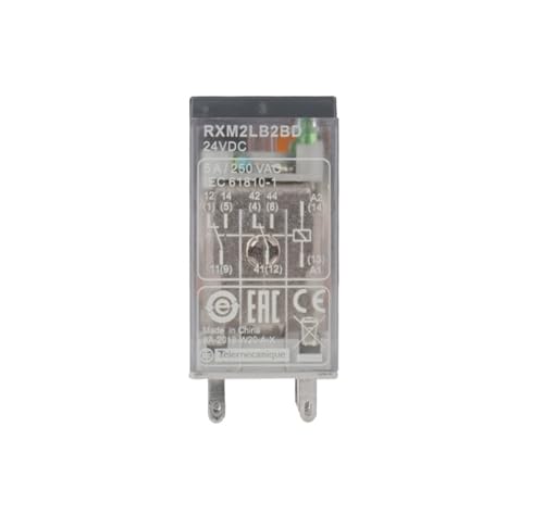 Relé RXM2LB2BD 24V DC soluciona cortes de señal con sus 2 contactos abiertos cerrados