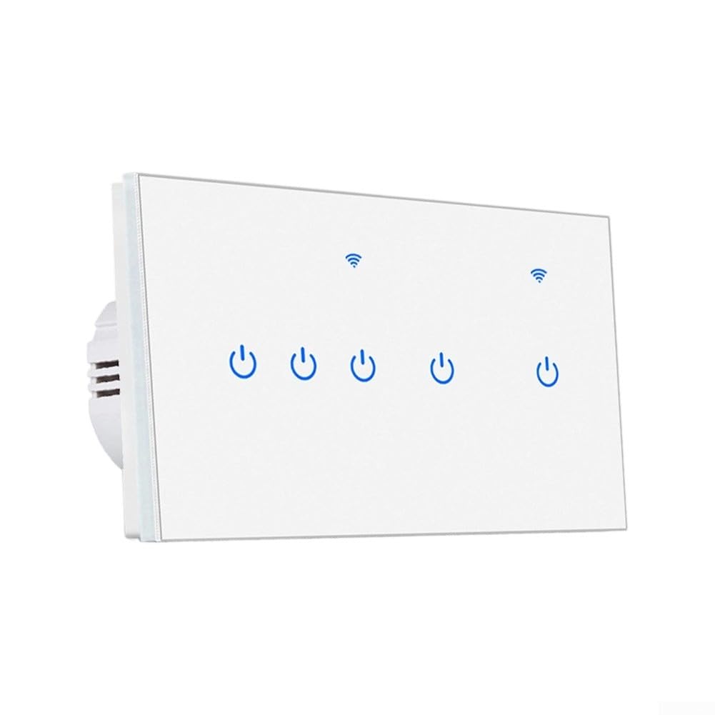 146 Tipo Interruptor Inteligente WIFI, Panel de Vidrio Templado, Interruptor Inteligente PC Comatible Para GRAFFITI, Para Vida Inteligente, Activación por Voz Para Zero Flame Version(wifi5)