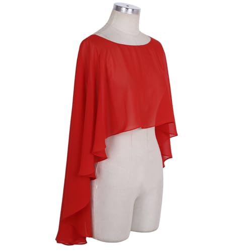 YINGJIABride Woman's Chiffon Capelet Bridal Cape Wedding Shawls Evening Dresses Overlay Stole4