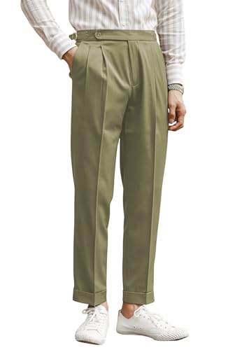 Men's Suit Dress Pant Trousers Slim Fit Elasticated Waist Business Pants
