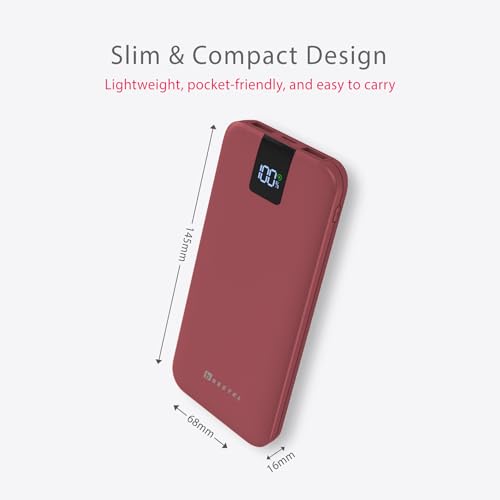 Image of Beetel Volte Series PB10 10000mAh Power Bank 22.5W Fast Charging | Triple Output QC3.0, PD3.0 & PPS | Pass Through Charging | Designed for Apple iPhone, Samsung, OnePlus and All Smartphones | Wine
