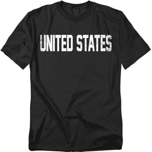 Popfunk United States of America Vintage Fan, Unisex T-Shirt, Black, 3XL