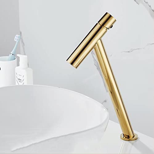 Robinet de salle de bains en laiton titane doré mitigeur lavabo chaud froid