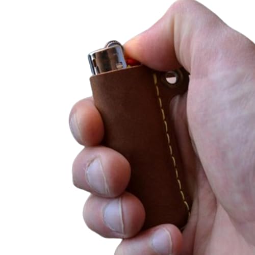 Étui en Cuir Plus léger - Porte-Porte-Creux de la Pochette à la Vache | Couvercle de Manche de Protection avec Boucle de Ceinture pour Les Mini briquets...