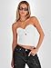EFAN Womens Tube Tops Strapless Crop Bandeau Tank Tops Ribbed Knit Y2K Summer Beach Vacation Going Out Clothes White XS