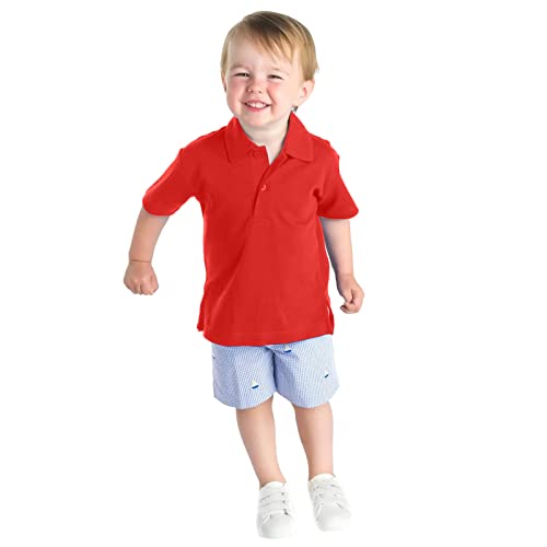 Kids Boys Pique Polo Shirts Plain Classic Button Up Collared Shirt Summer School Uniform for Girls Boys White Polo Shirt2