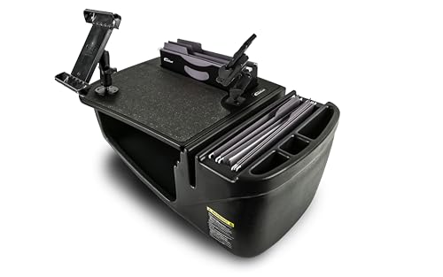 Image of AutoExec AE-FMEF-PM-TAB-BT Efficiency FileMaster Car Desk for Your Vehicle Workstation and Mobile Office, Black with Phone Mount and Tablet Mount | Vehicle Workstation, Mobile Office, Phone Mount, Tablet Mount