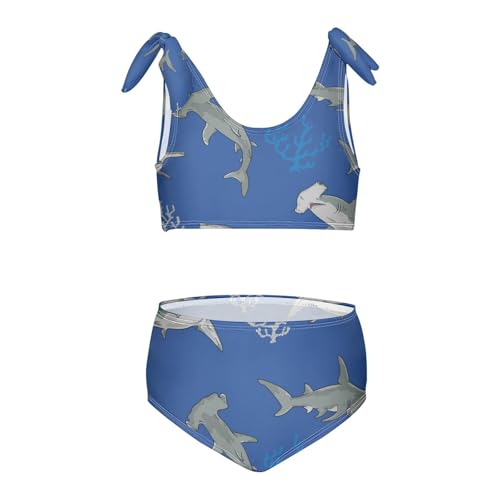 Hammerhead Sharks Coral Girls Swimsuits 2 Piece Swimwear Bikini Set Bathing Suit for Girl Kids 3T