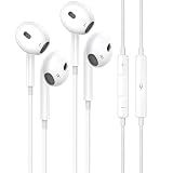 2 Pack Wired Headphones for iPhone Earbuds with Built-in Microphone & Volume Control HiFi Stereo Noise Reduction Earphones Compatible with iPhone 14/13/12/11/XR/XS/X/8/7/SE Support All iOS System