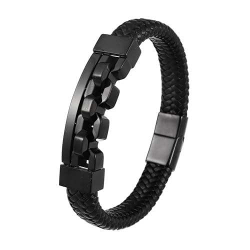 Bracelet multi-couche en cuir homme bijoux punk glamour accessori