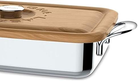Lagostina Heritage Lasagera with Wooden Lid, Stainless Steel - Thumbnail 3