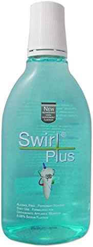 Swirl Plus Daily Fluoride Mouthrinse, Recommended for Orthodontic Braces, 500 ml