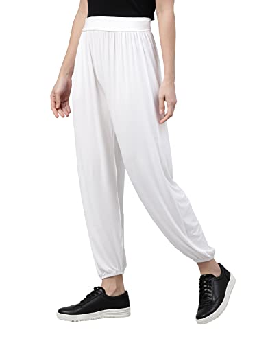 Image of GO COLORS Women Mid Rise Viscose Harem Pants | Wrinkle Free, Relaxed Fit, Free Size