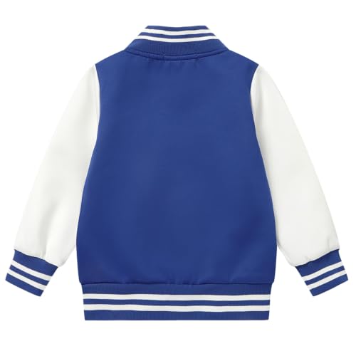 Image of LittleSpring Boys Girls Varsity Baseball Jacket Zip Up Bomber Jacket Thin 2-10Years