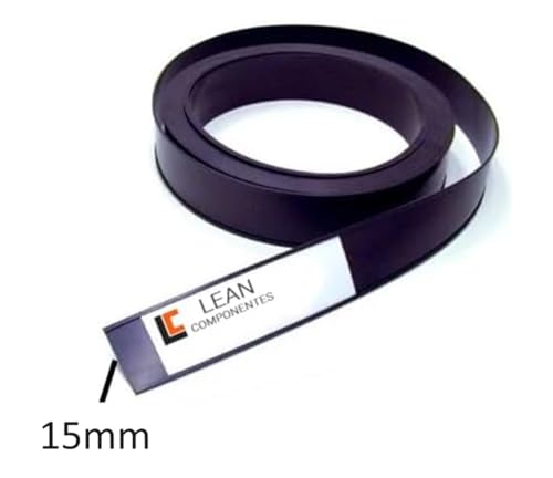 10 metros lineales de Perfiles magnéticos por metros para estanterías o superfícies metálicas. Perfiles tipo C calidad Industrial. Etiquetas magnéticas ancho 15 mm, en una tira de 10 metros lineales.