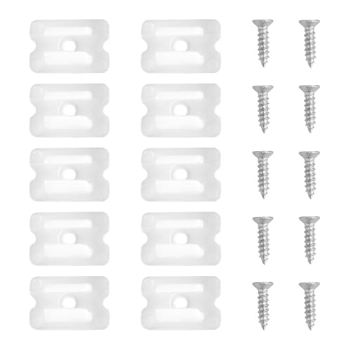 ELOUYCKE LED Streifenlicht Clips 10er LED-Neon-Montagehalterung, Befestigungsklammern, Kunststoff-Klemmhalter und 10 Schrauben für Heimwerker, Schlafzimmerdekoration