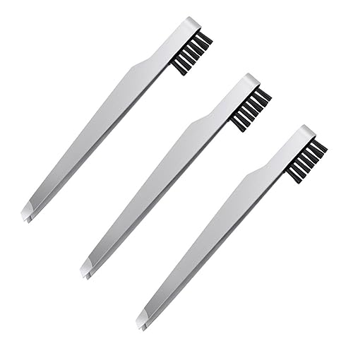 DEARMAMY 3PCS Stainless Steel Eyebrow Tweezers Portable Angle Eyebrow Clamps Multi Purpose Makeup Tool for Ladies Durable and Lightweight for Silver