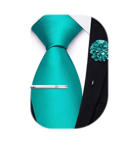 Image of Hi-Tie Men's Extra Long Solid Satin Tie Set 63 Inch /70 Inch Formal Necktie