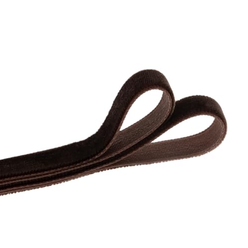 Image of QIANF Vintage Brown Velvet Ribbon Chocolate Christmas Ribbon for Gift Wrapping Crafts Christmas Tree Ornaments Garland Decorations, 5 /8 Inch X 25Yd