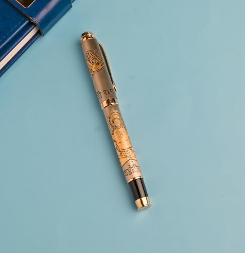 Image of Customised Lord Bajrangbali Etched Pen - Premium Brass Roller Pen with Hanuman Engraving & Divine Jay Shree Ram Inscription