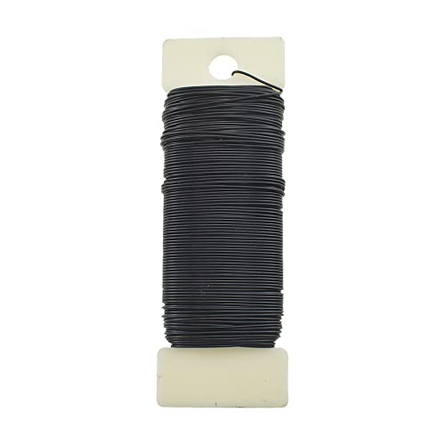 HAHIYO 22Gauge Black Wire - 1Roll, 38Yards (115Feet) Flexible Floral Wire for Crafts, Christmas Wreaths, Tree &amp; Flower Arrangement, Wedding DIY